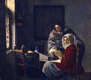 Johannes Vermeer Girl interrupted at her music. Sweden oil painting artist